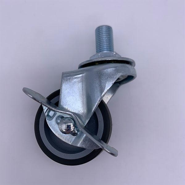 Quality TPR Tread Plain Bearing Caster Wheels With Brake 1.5 Inch Grey Swivel for sale
