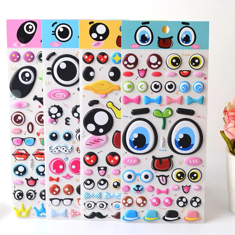 Diy Cartoon Puffy Stickers Kawaii 3d Stickers Pack For Decoration Custom