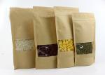 Recyclable 4 Oz Kraft Paper Stand Up Chips Packaging Bags Transparent Window