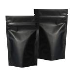 Factory price custom size matte black metallic foil stand up zip lock bag