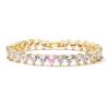Buy cheap 18k Gold Plated Full Diamond Bracelet 925 Sterling Silver Pink White Heart Zircon from wholesalers