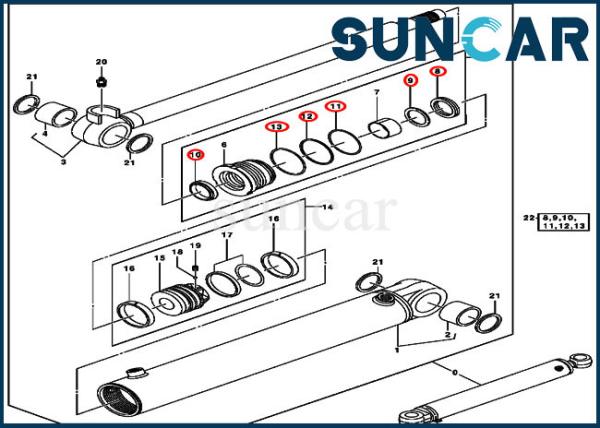 Buy cheap 0843808 Excavator Boom Swing Service Kit Hydraulic Cylinder Seal Kit For John Deere 50C from wholesalers