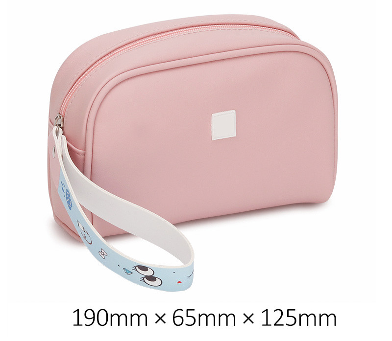 Waterproof Makeup Pouch Vanity Bag Portable Makeup Cosmetics Leather Wash Bag