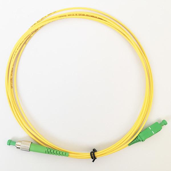 OFNP Fiber Optic Patch Leads FC / APC To SC / APC 2.0mm Single Fiber Low