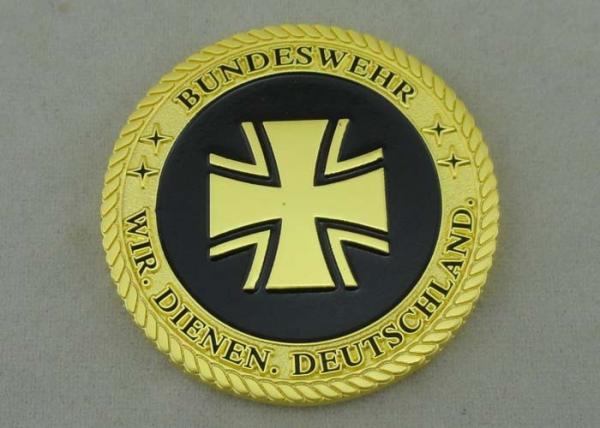 Buy cheap Soft Enamel Police Coin Brass Die Stamped Gold With Diamond Edge from wholesalers