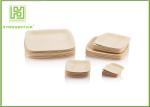 3.5 Inch Wooden Biodegradable Plates , Small Square Dinner Plates For Dessert