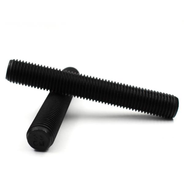 Custom High Strength 8.8 Grade Carbon Steel Threaded Rod M10 Full Thread Stud Black Zinc Plating Rod M2-M24 with Plain Finish