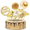Buy cheap Cake Topper Decoration Set Acrylic Glitter Happy Birthday Cake Topper Confetti Balloon Paper Fans Stars Firework from wholesalers