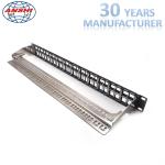 Shielded Stp Rack Mount Patch Panel 48 Port 19 Inch With Cable Management