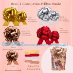 Metallic Rose Gold, Red, Gold, Silver Gift Wrap Pull Bow Set, 6 Inch Large 4'' ,