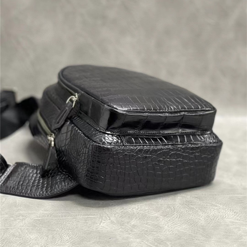 Exotic Crocodile Skin Men's Chest Bag Authentic Genuine Alligator Leather Male Messenger Bag Crossbody Shoulder Bag