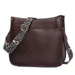 High Quality Adjustable Long Leopard Strap Vegan Leather Crossbody Messenger