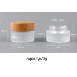 Lotion Bamboo Cover 15g 20g Frosted Glass Cream Bottle