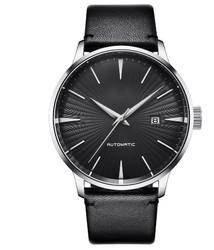 Buy cheap 3atm Leather Strap Wrist Watch OEM 43mm Gents Quartz Watches Stainless Steel Case from wholesalers