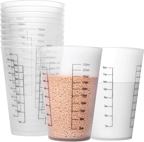 Buy cheap 8oz Reusable Plastic Measuring Cups Liquid Paint Mixing Measure Cups For Kitchen Cooking from wholesalers