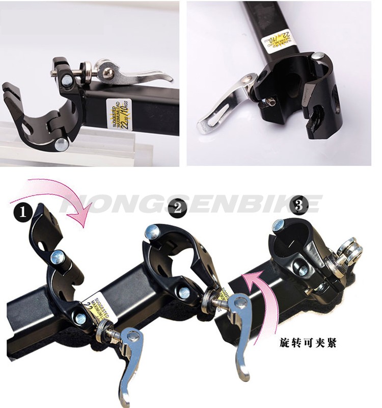 Simple and durable aluminum bicycle rear shelf with the belt