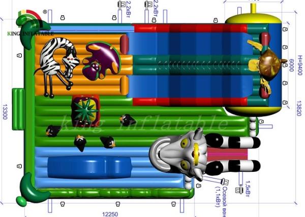 Buy cheap Children Jungle Theme Inflatable Amusement Park With 2 Years Warranty from wholesalers