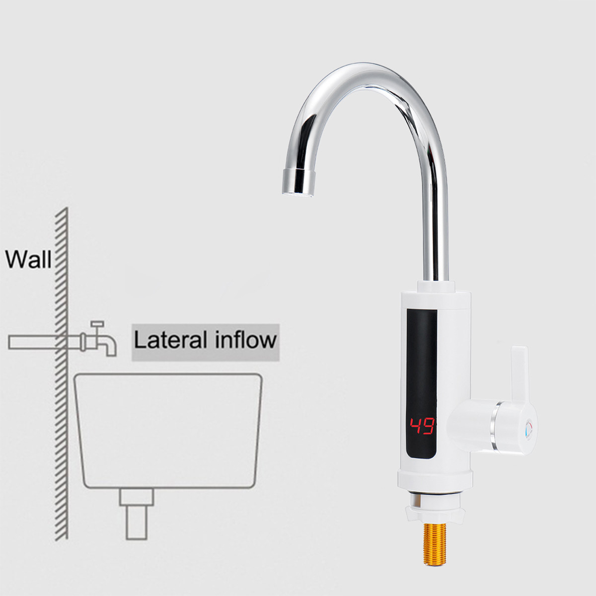 Multifunction Electric Instant Heating Water Faucet , 3kw LVD Kitchen Sink Faucets
