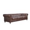 Buy cheap Classic Oil Wax Vintage Dark Brown Leather Sofa Living Room Commercial Furniture from wholesalers