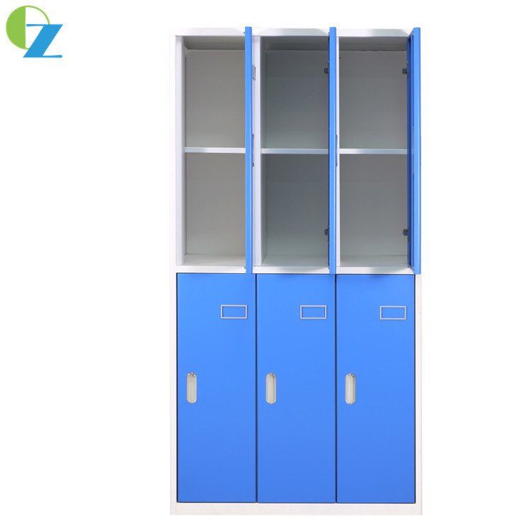 Colorful 6 Door Steel Clothes Locker With Mirror Changing