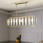 Luxury home decor lamp living room chandelier rectangle modern led crystal