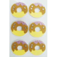 Buy cheap Doughnut Round Fuzzy Animal Stickers , Non Woven Custom Glitter Stickers product