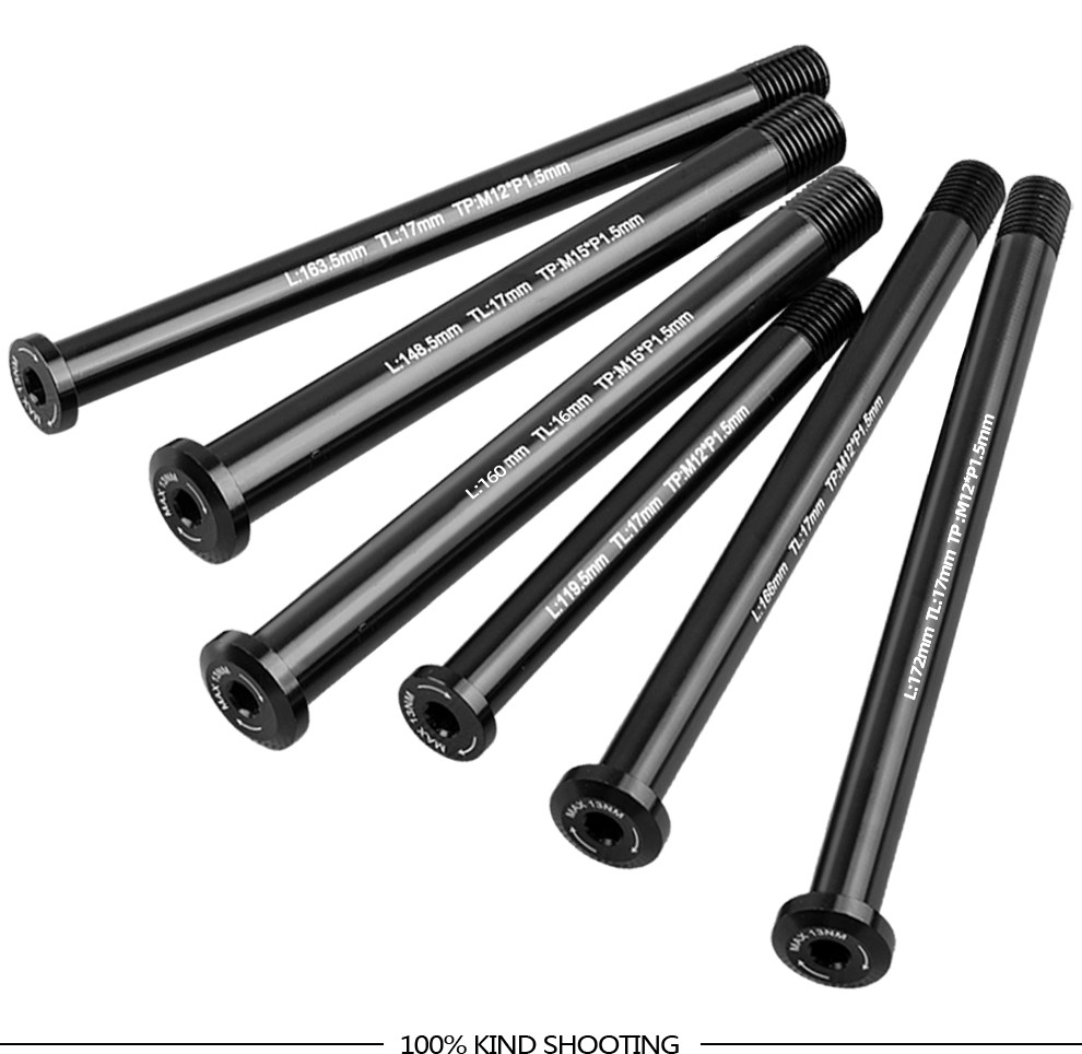 BXT Road Bicycle Quick Release Thru Axle Skewer No Lever Black High Strength Aluminum