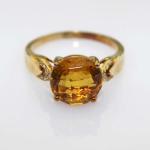Round Garnet Cubic Zircon 925 Silver Ring with Whtie Gold Plated (R233)