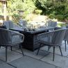 Buy cheap Metal AJUNION 6 Seater Outdoor Furniture with Fire Pit Table and Rope Weave Armchair from wholesalers