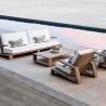 Buy cheap Natural Teak Wood Garden Sofa Set Outdoor Courtyard Long Coffee Table Furniture from wholesalers