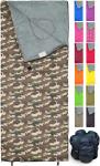 Camouflage Camping Sleeping Bag, Adults & Kids Seasons Warm Cold Weather Hiking