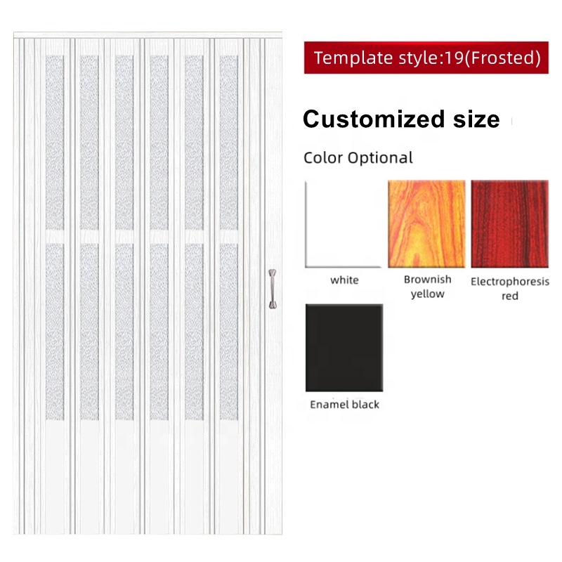 Waterproof Bathroom PVC Folding Door Partition Easy Installation