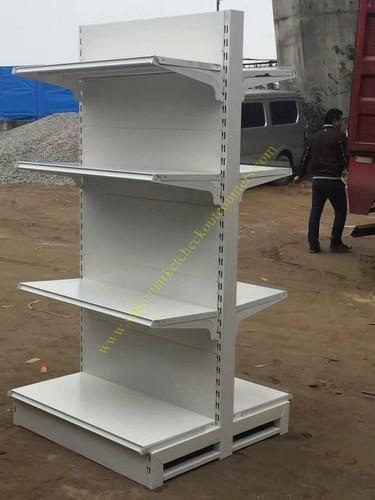 Buy cheap Double Sided Four Tier Supermarket Display Stands / Retail Store Display Shelves from wholesalers
