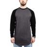 Buy cheap Men′s Baseball Long Sleeved T-Shirt Oversize Fashion Basic Sleeve Raglan Men′s Longline Tee L/S from wholesalers