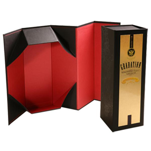 Buy cheap Luxury Collapsible Wine Packaging Box With Magnetic Closure UV Coating from wholesalers
