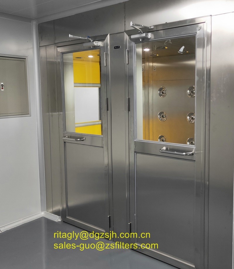 Fast Speed Scrolled Doors Air Shower Tunnel For Material , Air Blow Passage