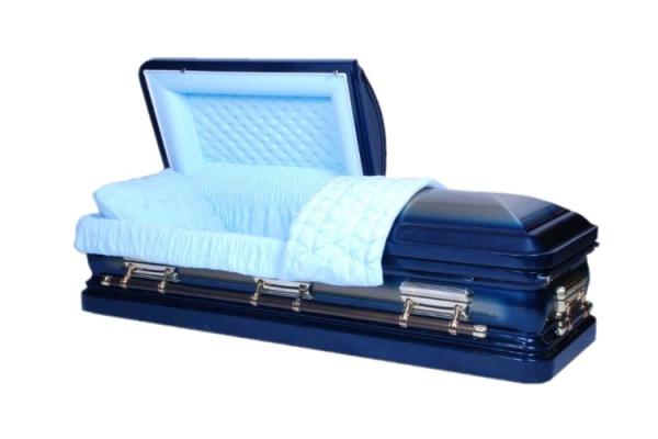 Buy cheap 18 Gauge Thickness Light Gold Brushed Sapphire Blue Metal Coffin Urn Shape MC10 from wholesalers