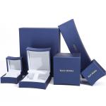 Custom Logo Octagonal Jewelry Packaging Box in Blue Leather for Necklace