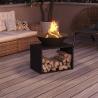 Buy cheap Black Garden Heater Firewood Log Storage Steel Wood Burning Outdoor Fire Pit from wholesalers