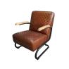Buy cheap Leisure Diamond Leather Vintage Chair With Metal + Wood Armrest from wholesalers