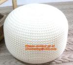 Middle size cotton crochet floor pouffe crochet pouf hassock Ottoman Floor