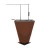Buy cheap Oxidized Corten Steel Fire Pit Rotating BBQ Grill Roasting Rack For Outdoor Party Use from wholesalers