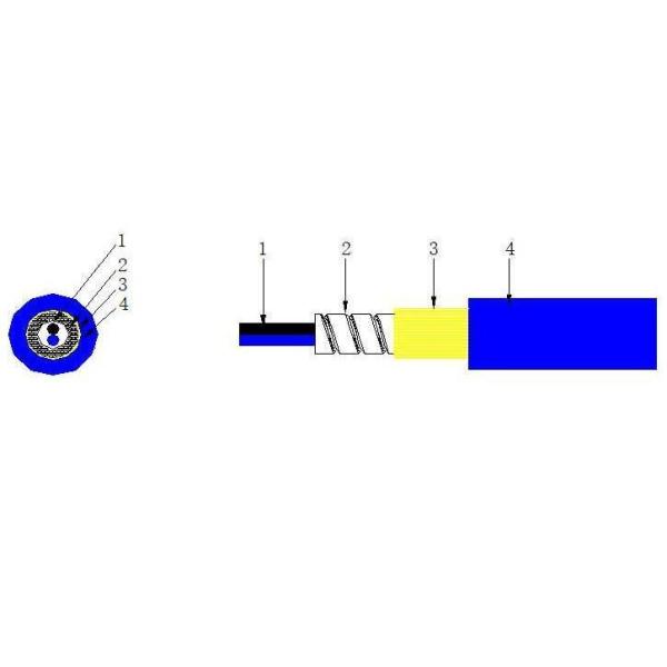 Buy cheap Duplex LSZH Indoor Outdoor Armored Fiber 2 Core 3.0mm Steel Armored Fiber Optic Cable from wholesalers