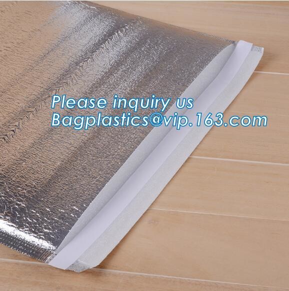 Reusable aluminium foil thermal insulation material cooler bag for picnic with Strapping tape closureRecycled PP Woven Plast