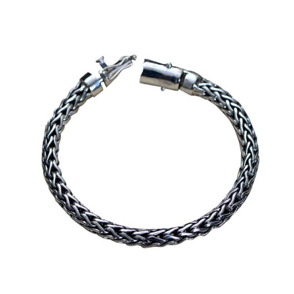 Buy cheap Retro Women Men 5mm Sterling Silver Wheat Chain Link Bracelet (B20180404081) from wholesalers
