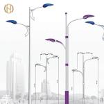 3M-10M Octagonal Street Light Pole Q235B Single Arm Steel Lamp Pole