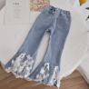 Buy cheap Anti Pilling Children'S Casual Trousers Breathable High Waisted Flared Jeans OEM from wholesalers