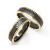 Buy cheap Matte Damascus Steel Engagement Ring Set Zircon And K Gold Couple Ring from wholesalers