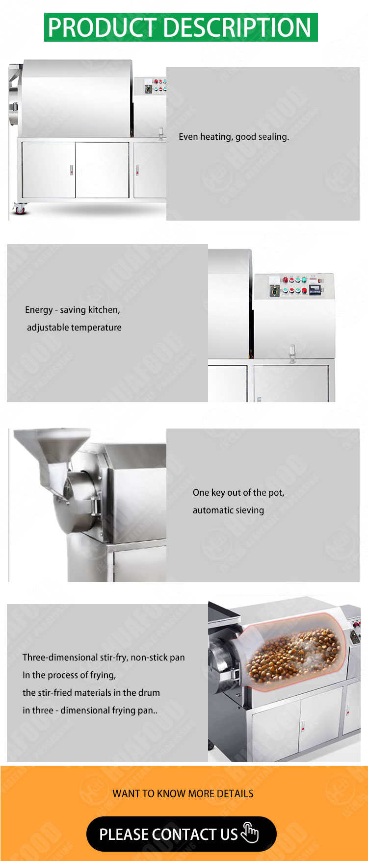 Best Sale Cocoa Bean Chickpea Macadamia Nut Roasting Machine Peanut Almond Cashew Nuts Roaster Machine