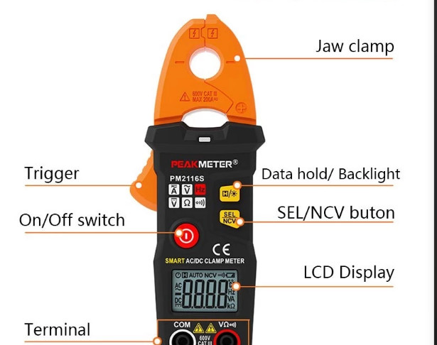 Intelligent Anti - Burning Digital Clamp Meter Multimeter For Electric Power Maintenance